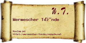 Wermescher Tünde névjegykártya
